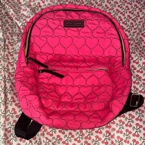 Betsey Johnson Hot Pink Heart Quilted Backpack